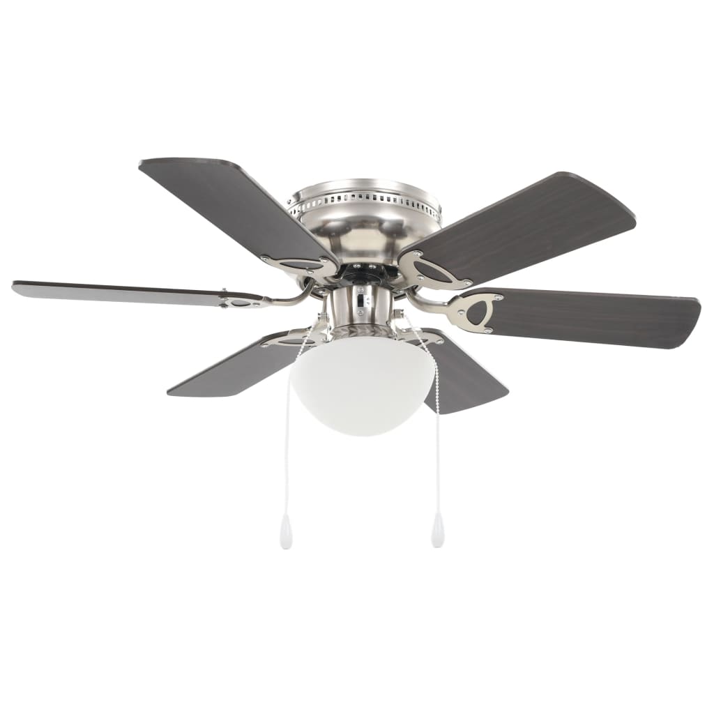 Ventilatore da Soffitto Decorato con Luce 82cm Marrone Scuro - homemem39