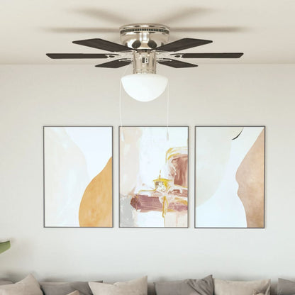 Ventilatore da Soffitto Decorato con Luce 82cm Marrone Scuro - homemem39