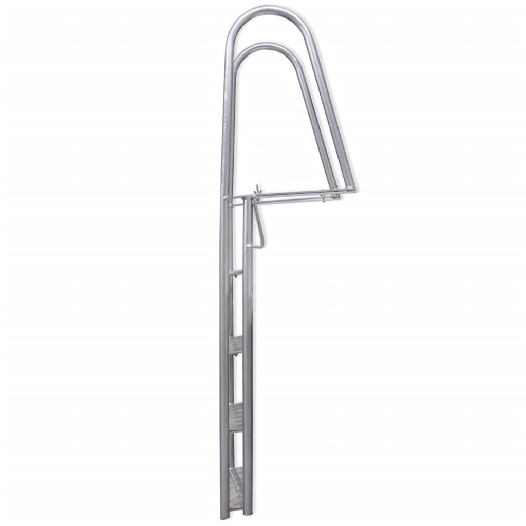 Scala a 4 Gradini per Piscina/Banchina in Alluminio 167 cm - homemem39