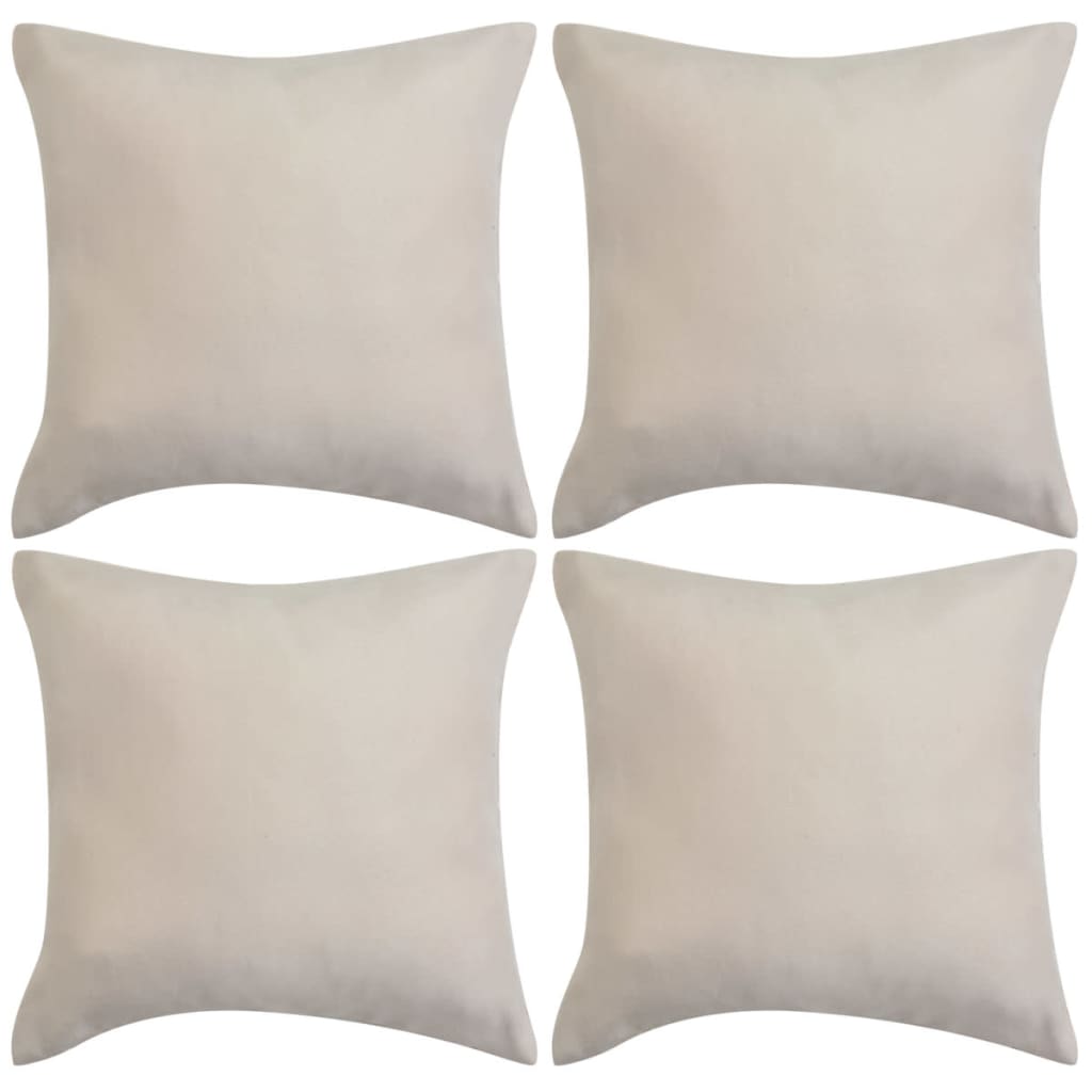 Fodere Cuscini 4 pz 50x50cm Poliestere Scamosciato Beige - homemem39