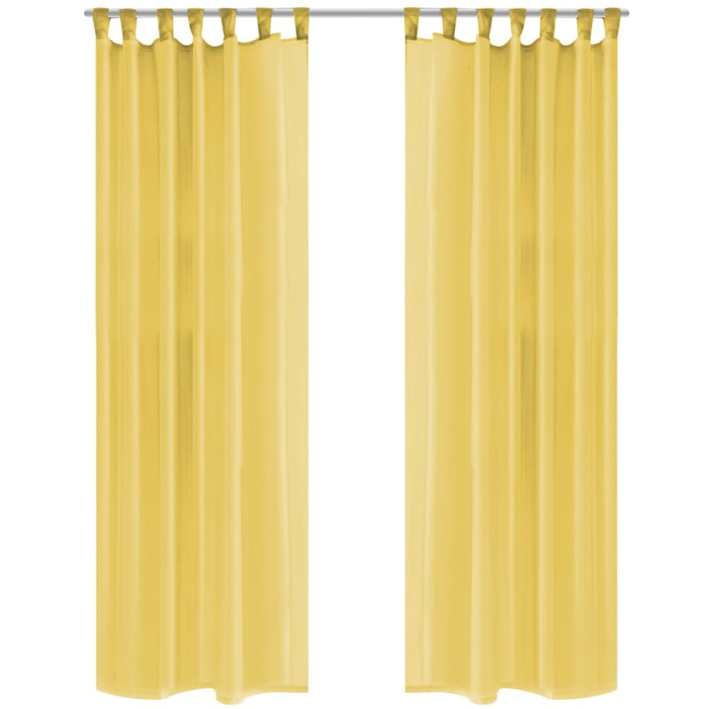 2 Pz Tende in Voile 140x245 cm Giallo - homemem39