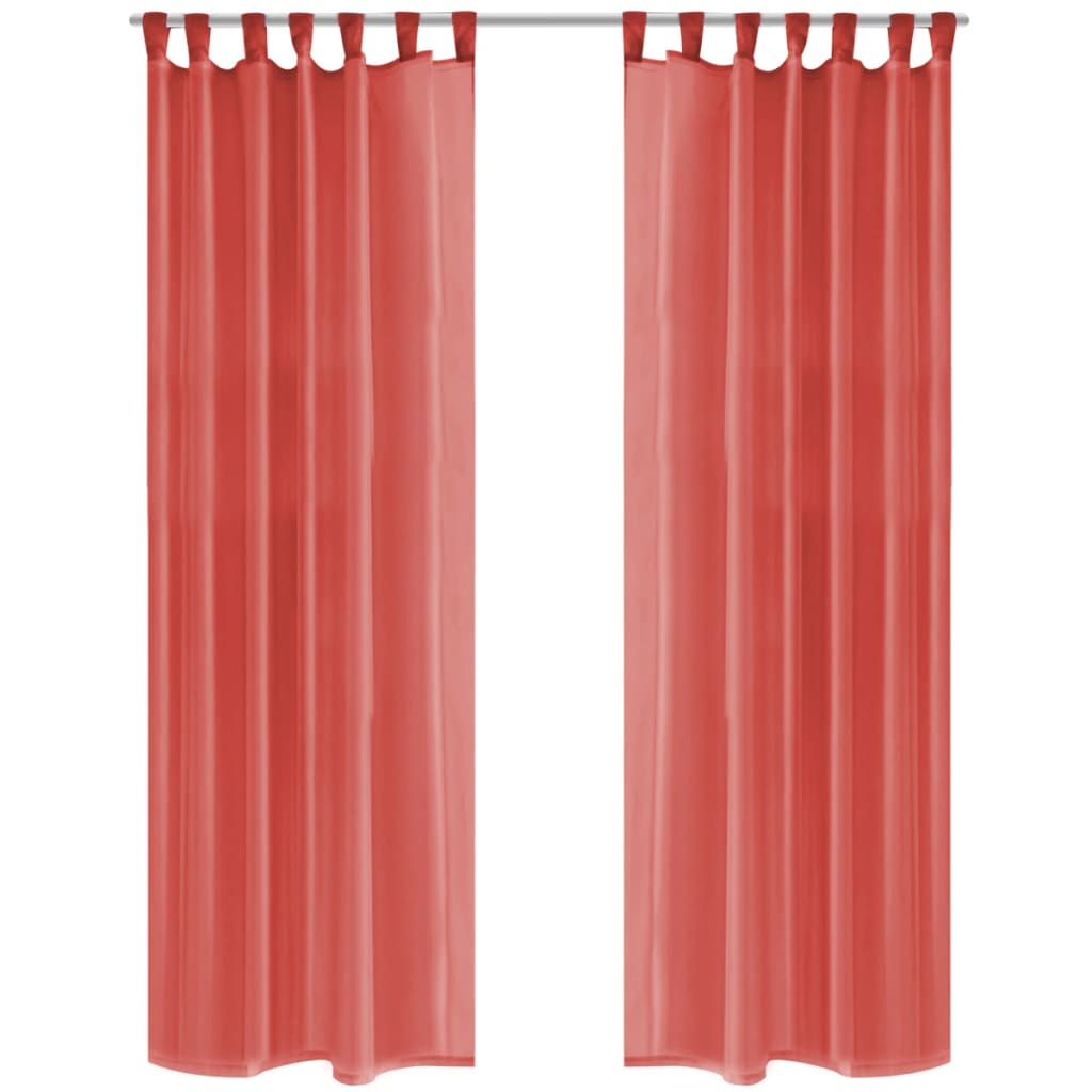 2 Pz Tende in Voile 140x225 cm Rosso - homemem39