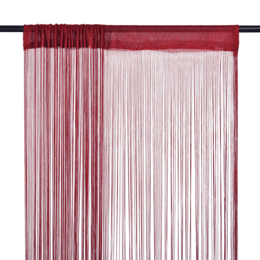 2 Pz Tende a Fili 100x250 cm Rosso Borgogna - homemem39