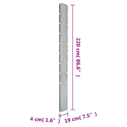 vidaXL Palo per Recinzione Gabbione Argento 220 cm in Acciaio Zincato - homemem39