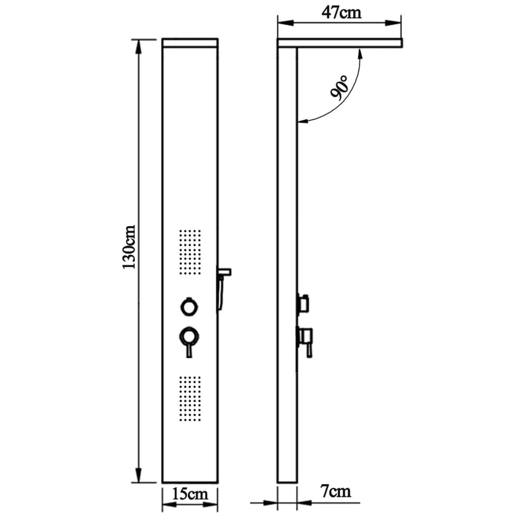 Pannello Doccia in Acciaio Inossidabile Quadrato - homemem39