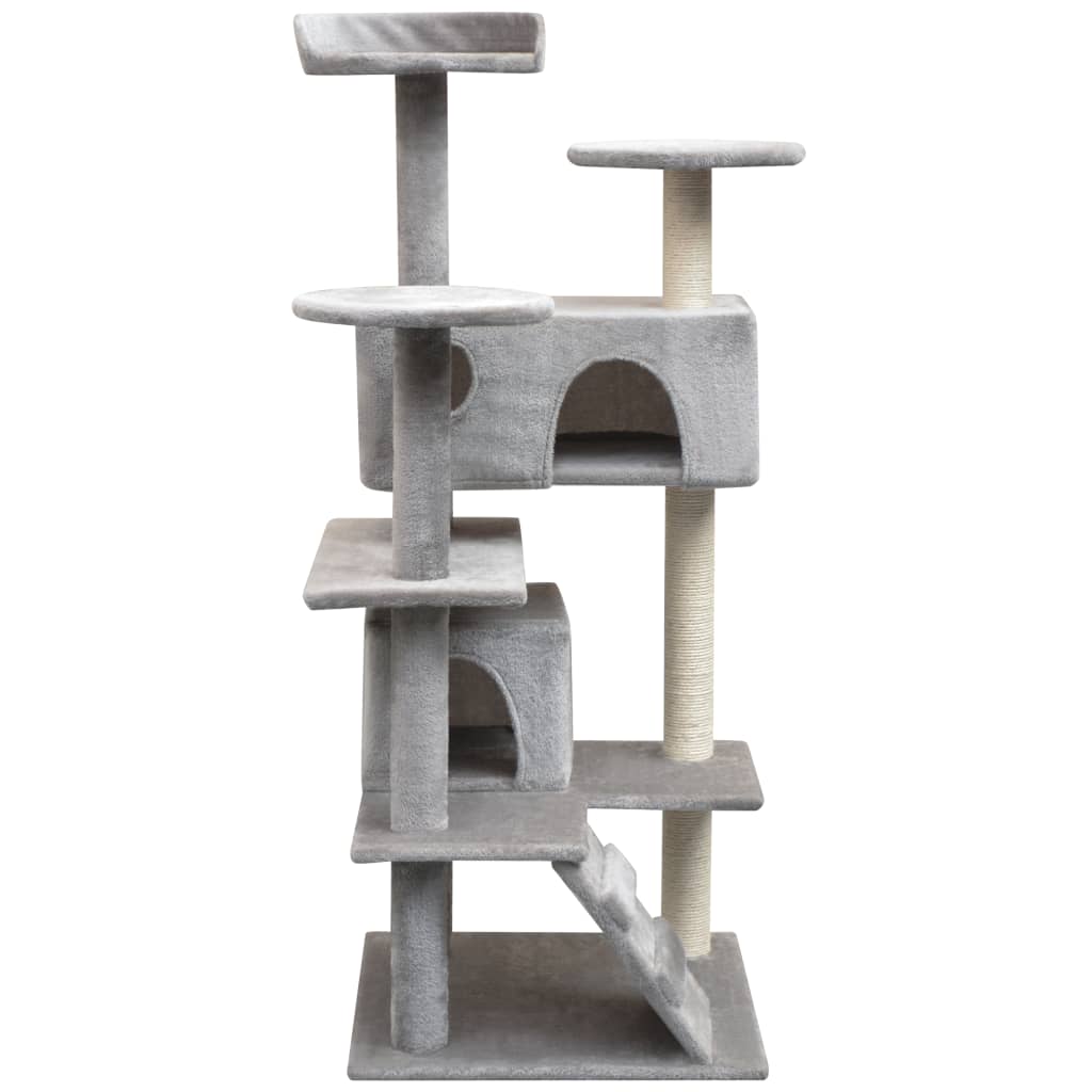 Albero per Gatti con Tiragraffi in Sisal 125 cm Grigio - homemem39