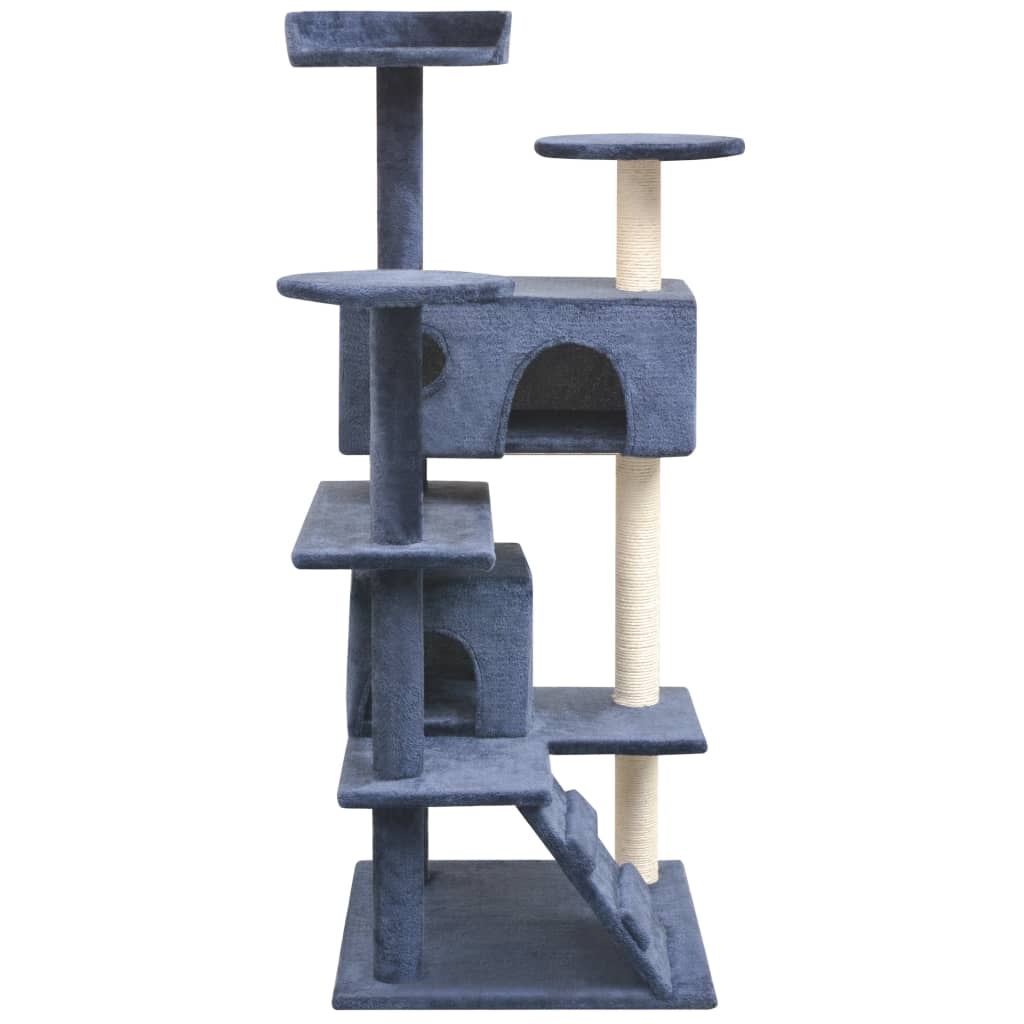 Albero per Gatti con Tiragraffi in Sisal 125 cm Blu Scuro - homemem39