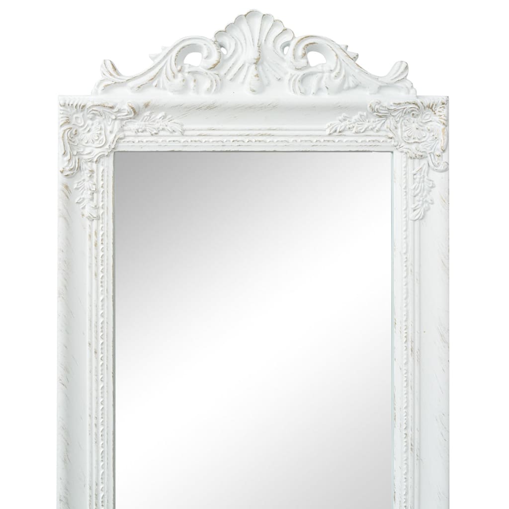 Specchio Autoportante Stile Barocco 160x40 cm Bianco - homemem39