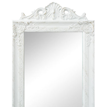 Specchio Autoportante Stile Barocco 160x40 cm Bianco - homemem39
