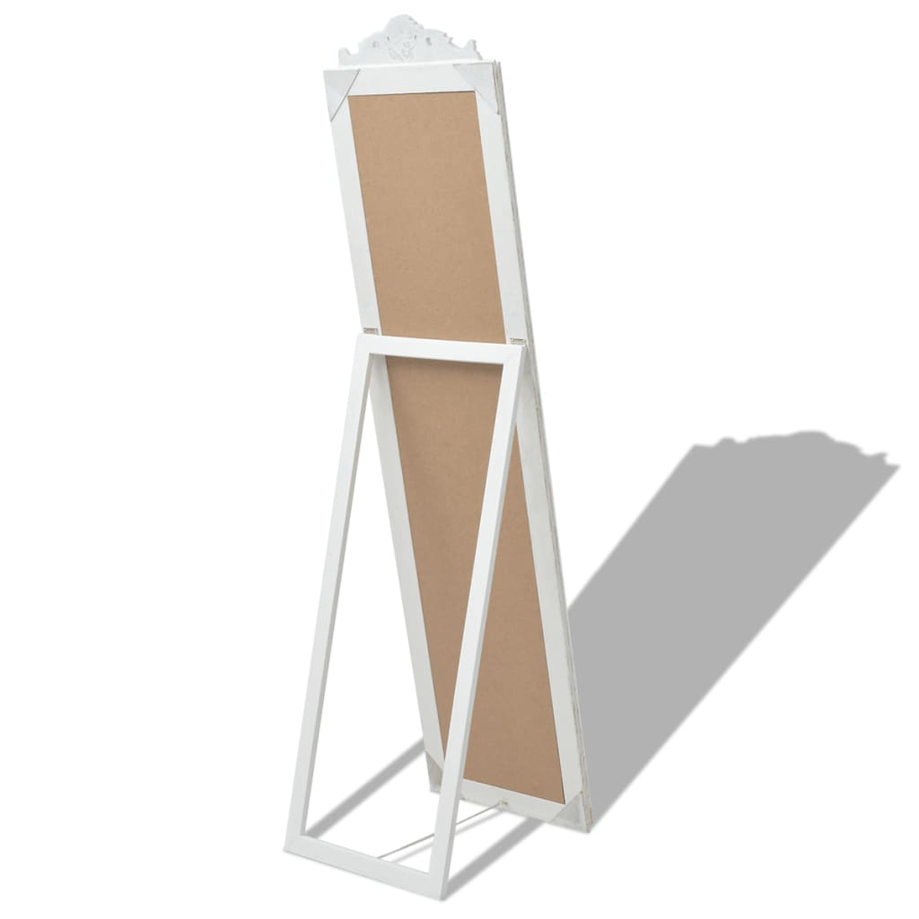 Specchio Autoportante Stile Barocco 160x40 cm Bianco - homemem39