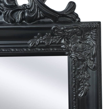 Specchio Autoportante Stile Barocco 160x40 cm Nero - homemem39