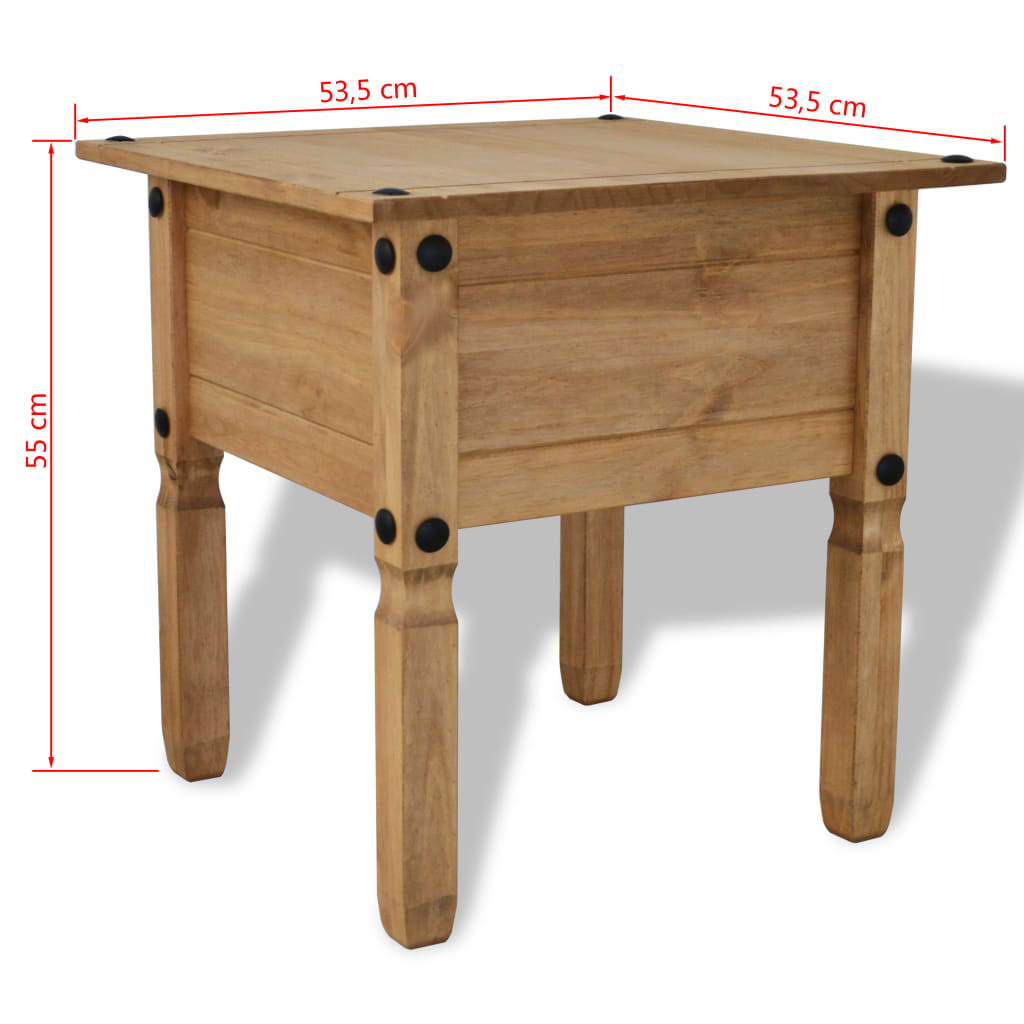 Tavolino in Legno di Pino Messicano Corona Range 53,5x53,5x55cm - homemem39