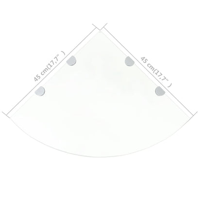 Scaffale Angolare con Supporto in Cristallo Vetro Chiaro 45x45 cm - homemem39