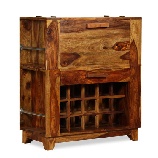 Mobile Bar in Legno Massello di Sheesham 85x40x95 cm - homemem39