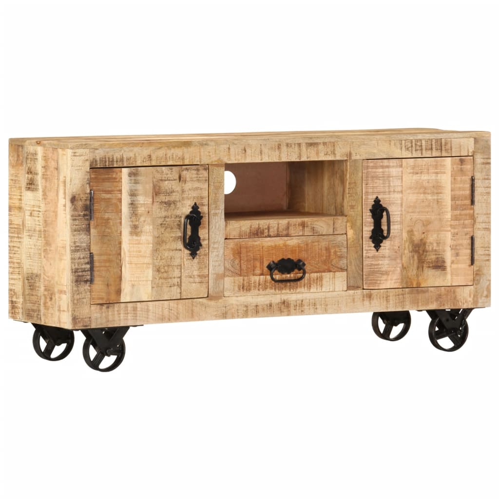 Mobile Porta TV in Legno Grezzo di Mango 110x30x50 cm - homemem39