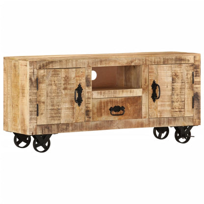 Mobile Porta TV in Legno Grezzo di Mango 110x30x50 cm - homemem39