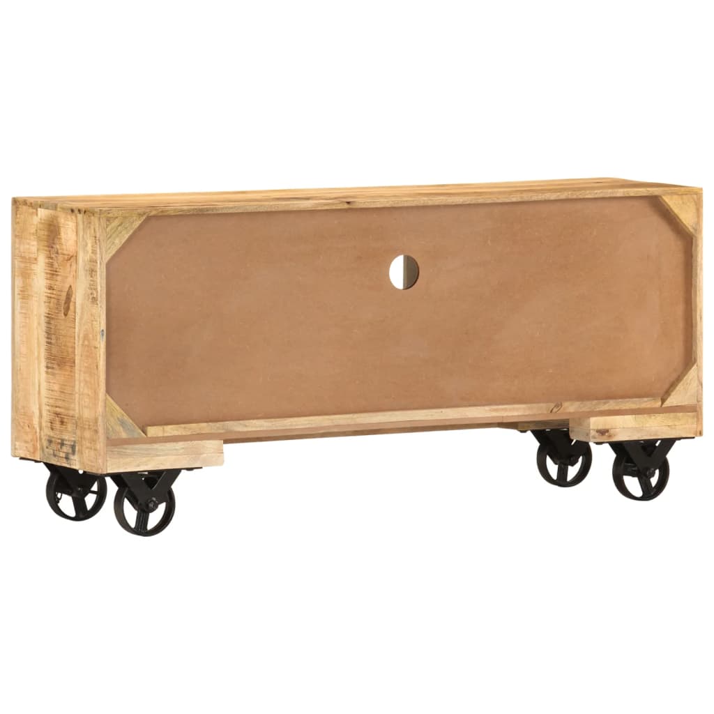 Mobile Porta TV in Legno Grezzo di Mango 110x30x50 cm - homemem39