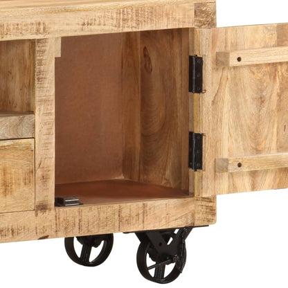 Mobile Porta TV in Legno Grezzo di Mango 110x30x50 cm - homemem39