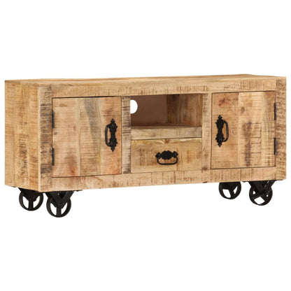 Mobile Porta TV in Legno Grezzo di Mango 110x30x50 cm - homemem39