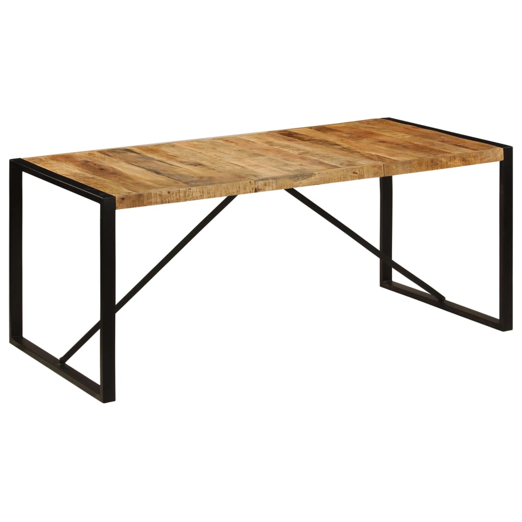 Tavolo da Pranzo in Legno Massello di Mango Grezzo 180 cm - homemem39