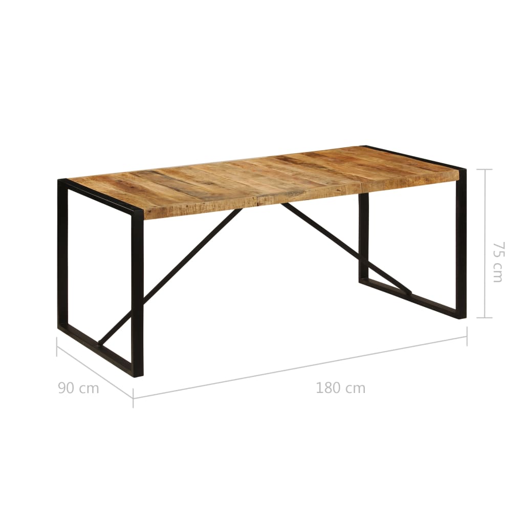 Tavolo da Pranzo in Legno Massello di Mango Grezzo 180 cm - homemem39