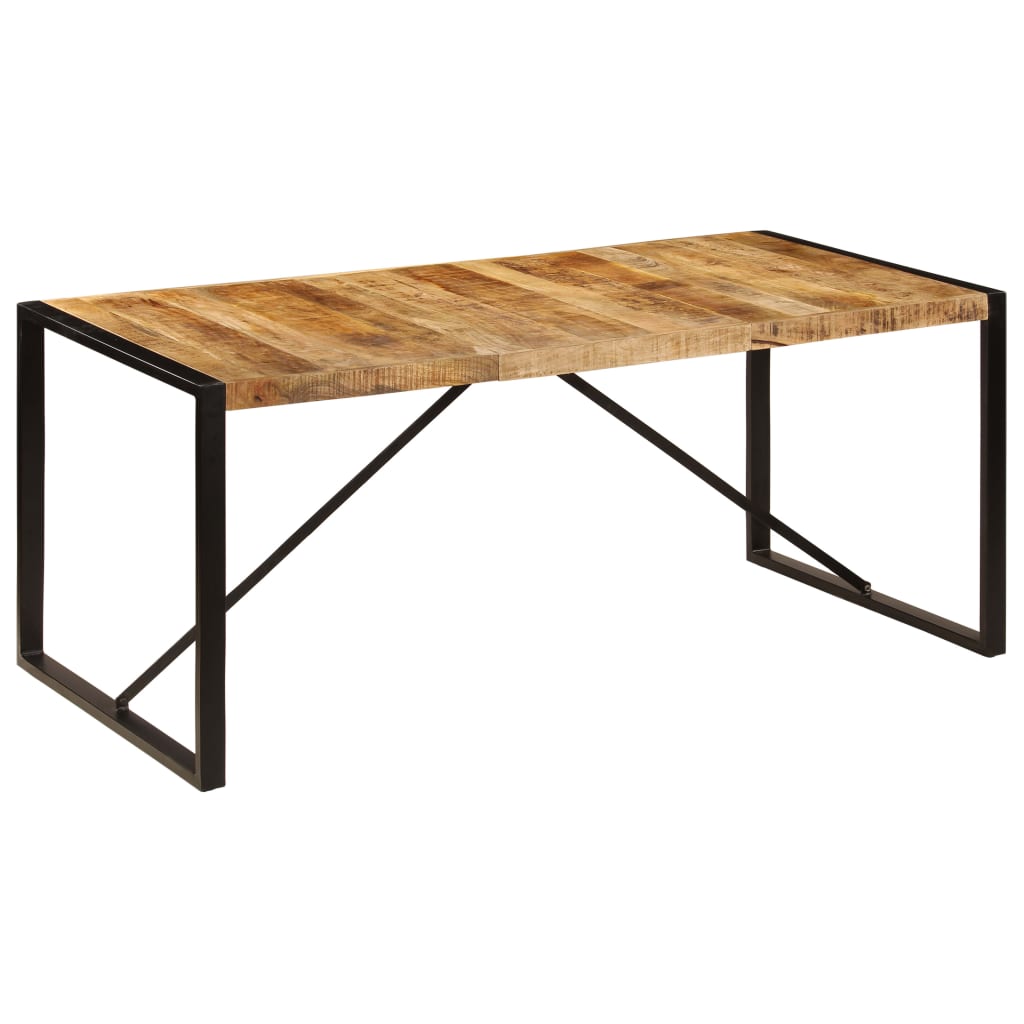 Tavolo da Pranzo in Legno Massello di Mango Grezzo 180 cm - homemem39