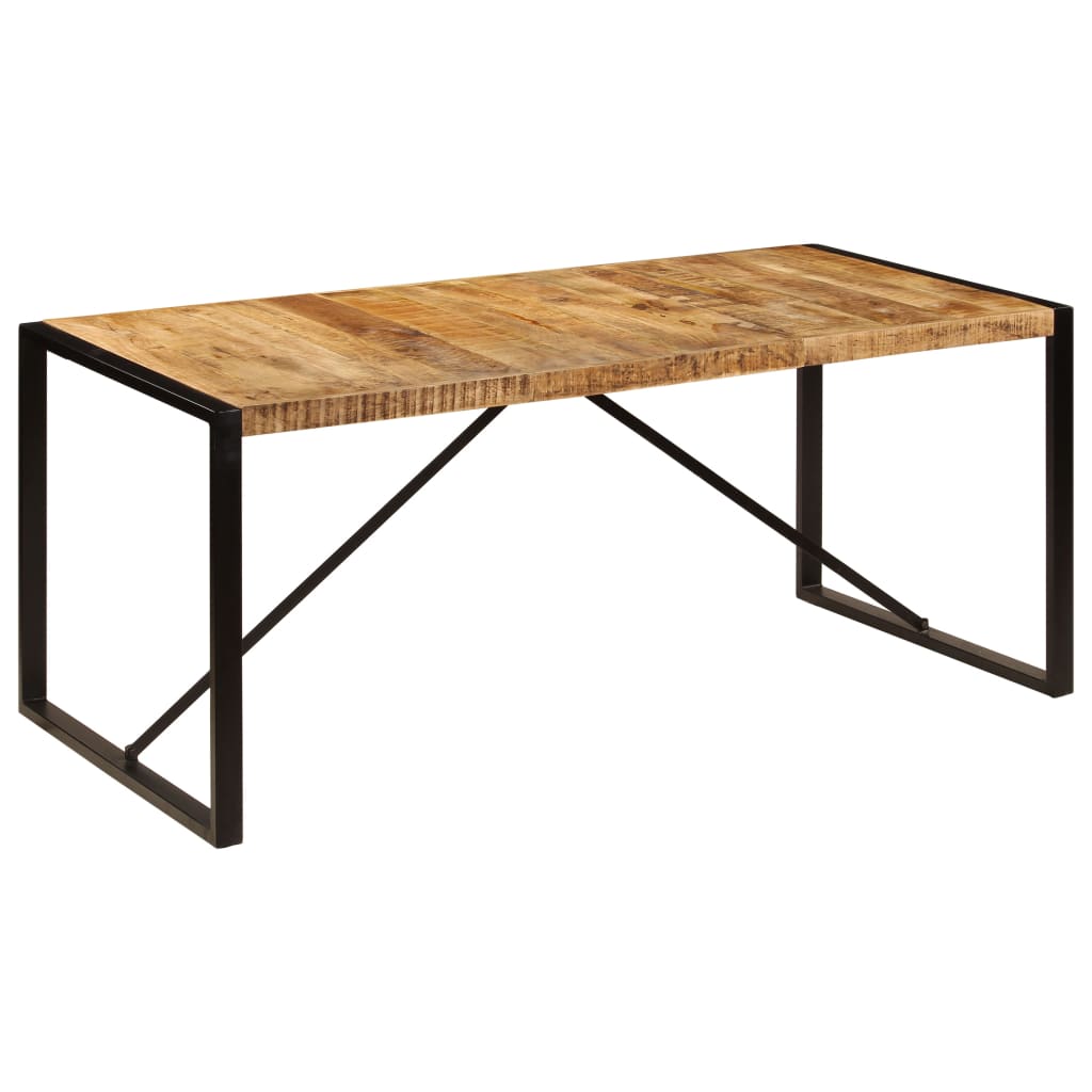 Tavolo da Pranzo in Legno Massello di Mango Grezzo 180 cm - homemem39