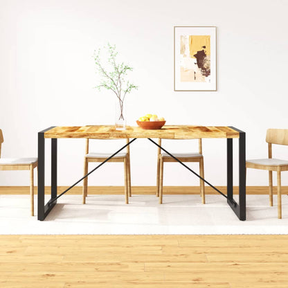 Tavolo da Pranzo in Legno Massello di Mango Grezzo 180 cm - homemem39