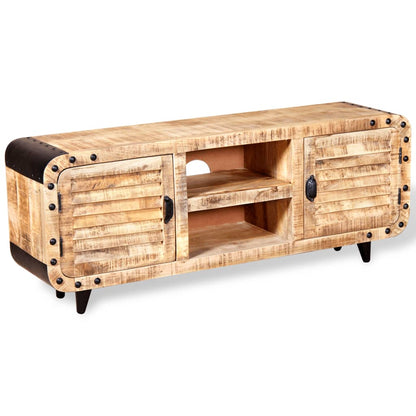 Mobile Porta TV in Legno Grezzo di Mango 120x30x50 cm - homemem39