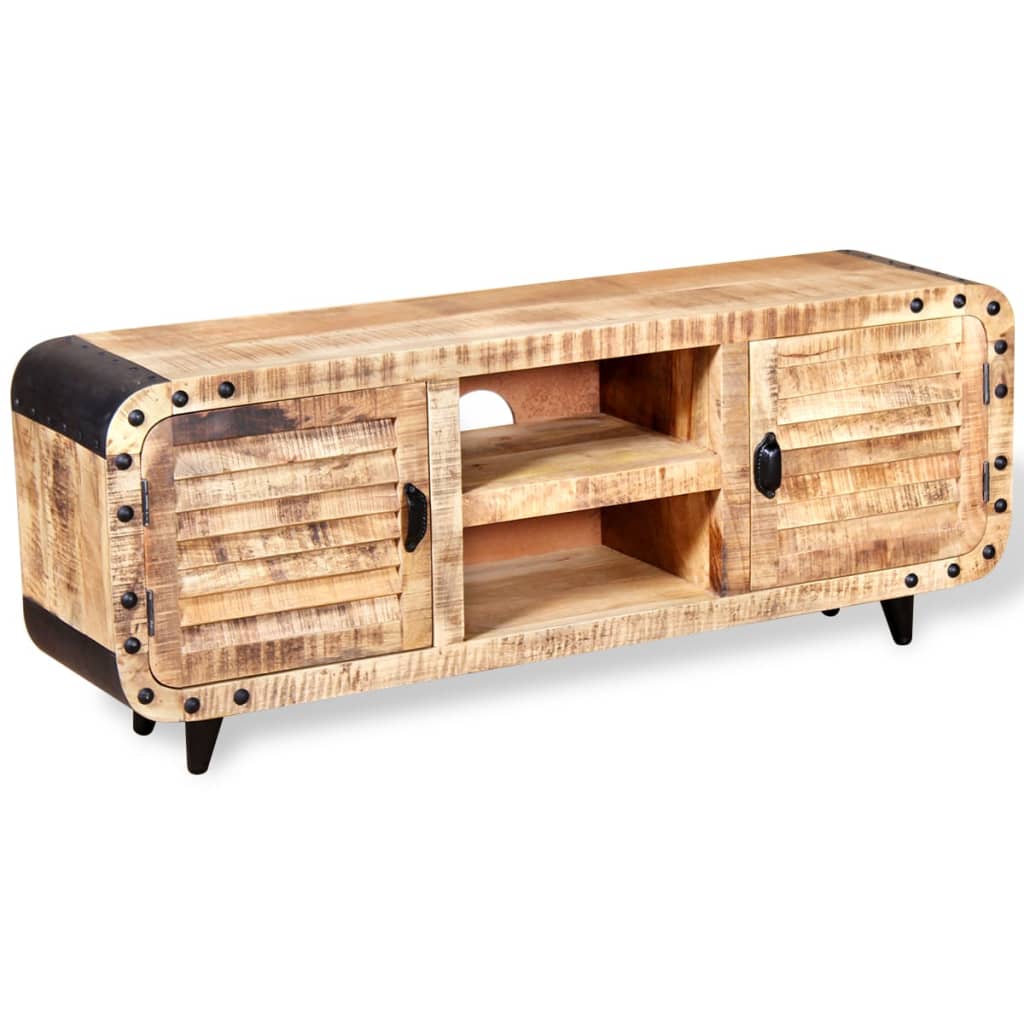 Mobile Porta TV in Legno Grezzo di Mango 120x30x50 cm - homemem39