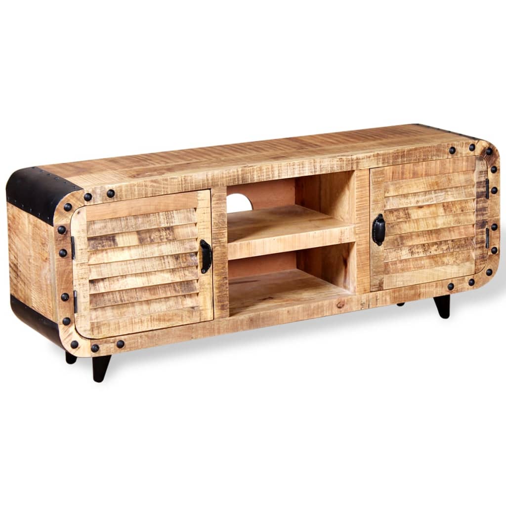 Mobile Porta TV in Legno Grezzo di Mango 120x30x50 cm - homemem39