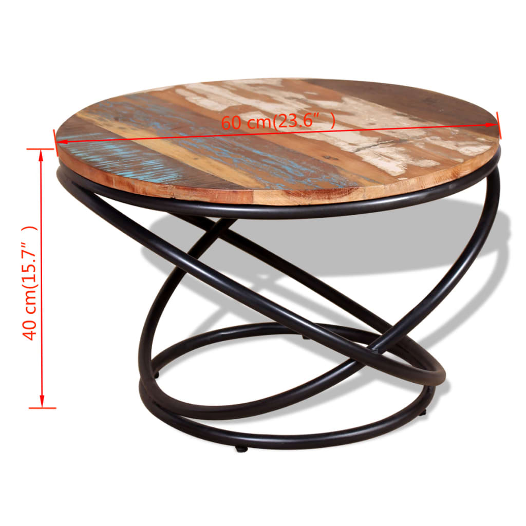 Tavolino da Caffè in Legno Massello Recuperato 60x60x40 cm - homemem39
