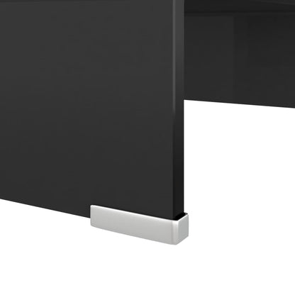 Mobile/Rialzo Porta TV in Vetro Nero 40x25x11 cm - homemem39