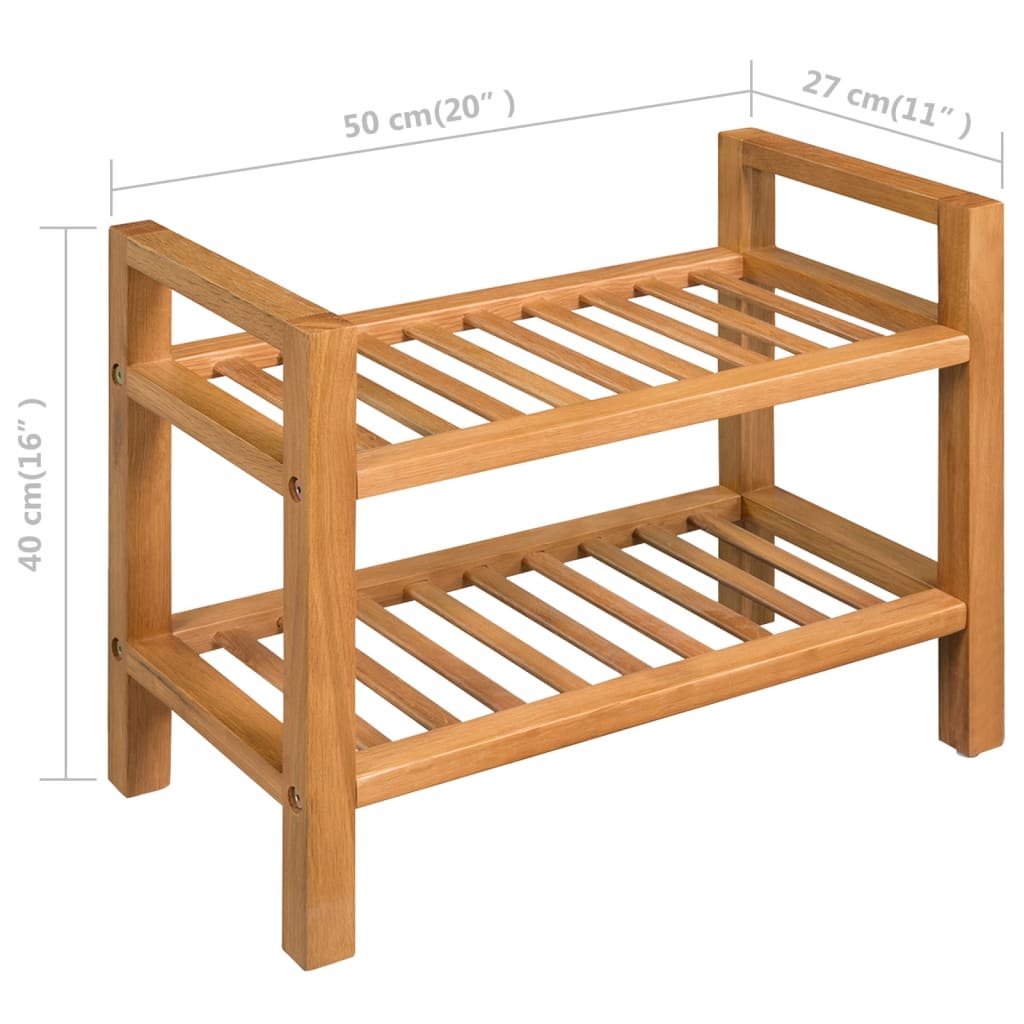 Scarpiera con 2 Ripiani 50x27x40 cm in Massello di Rovere - homemem39