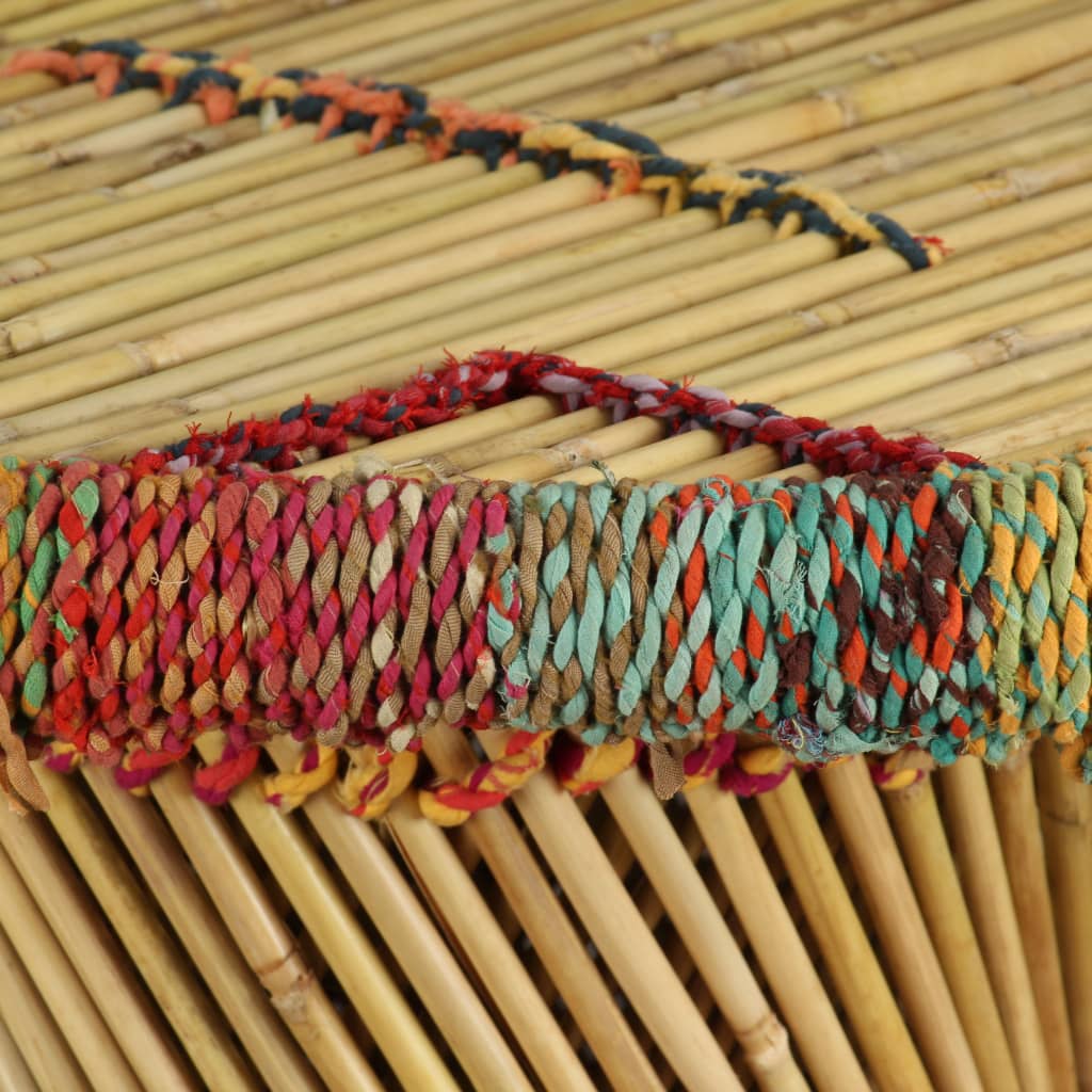 Tavolino da Caffè in Bambù con Dettagli Chindi Multicolore - homemem39