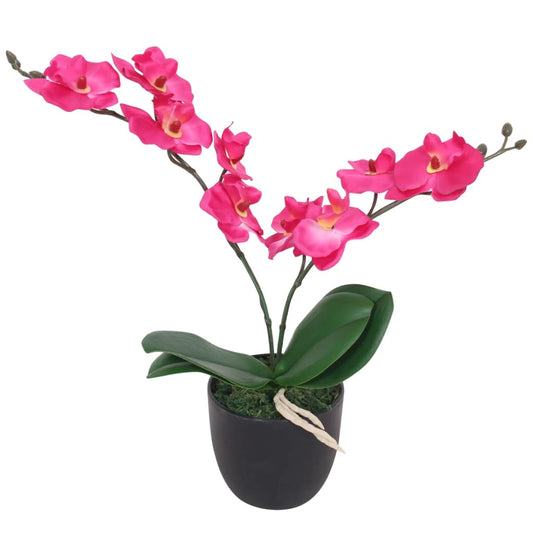 Orchidea Artificiale con Vaso 30 cm Rossa - homemem39