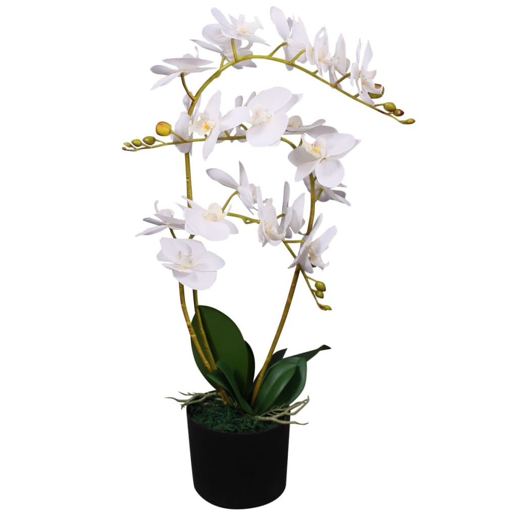 Orchidea Artificiale con Vaso 65 cm Bianca - homemem39
