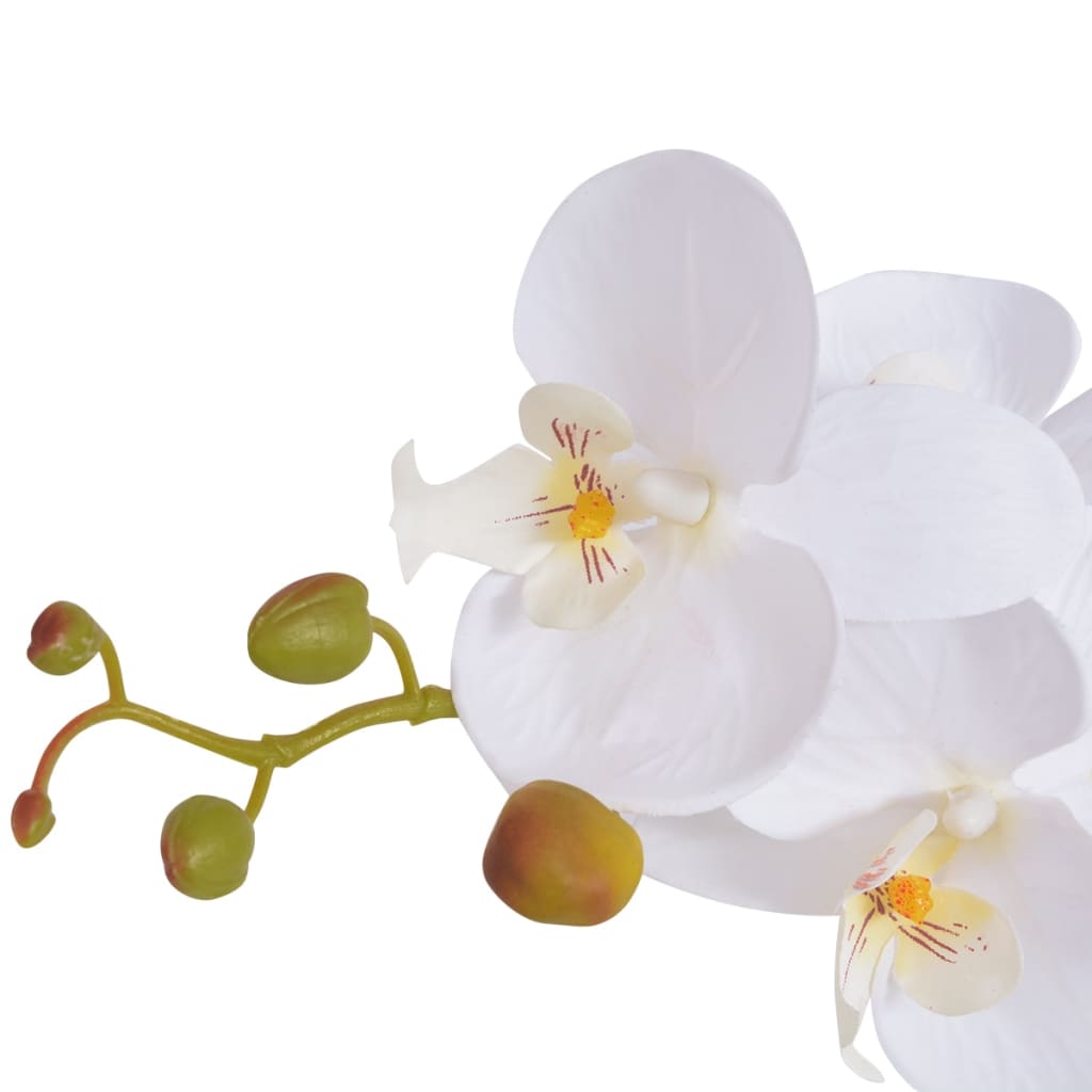 Orchidea Artificiale con Vaso 65 cm Bianca - homemem39