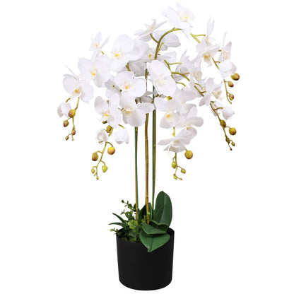 Orchidea Artificiale con Vaso75 cm Bianca - homemem39