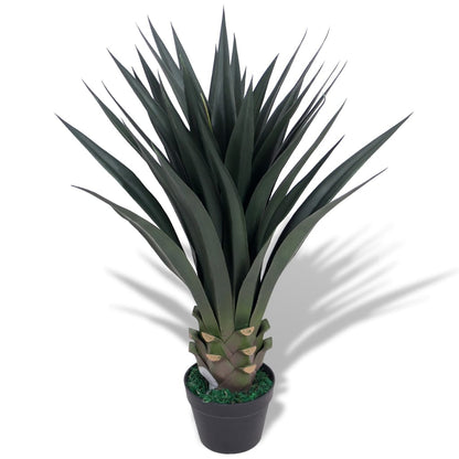 Yucca Pianta Artificiale con Vaso 85 cm Verde - homemem39