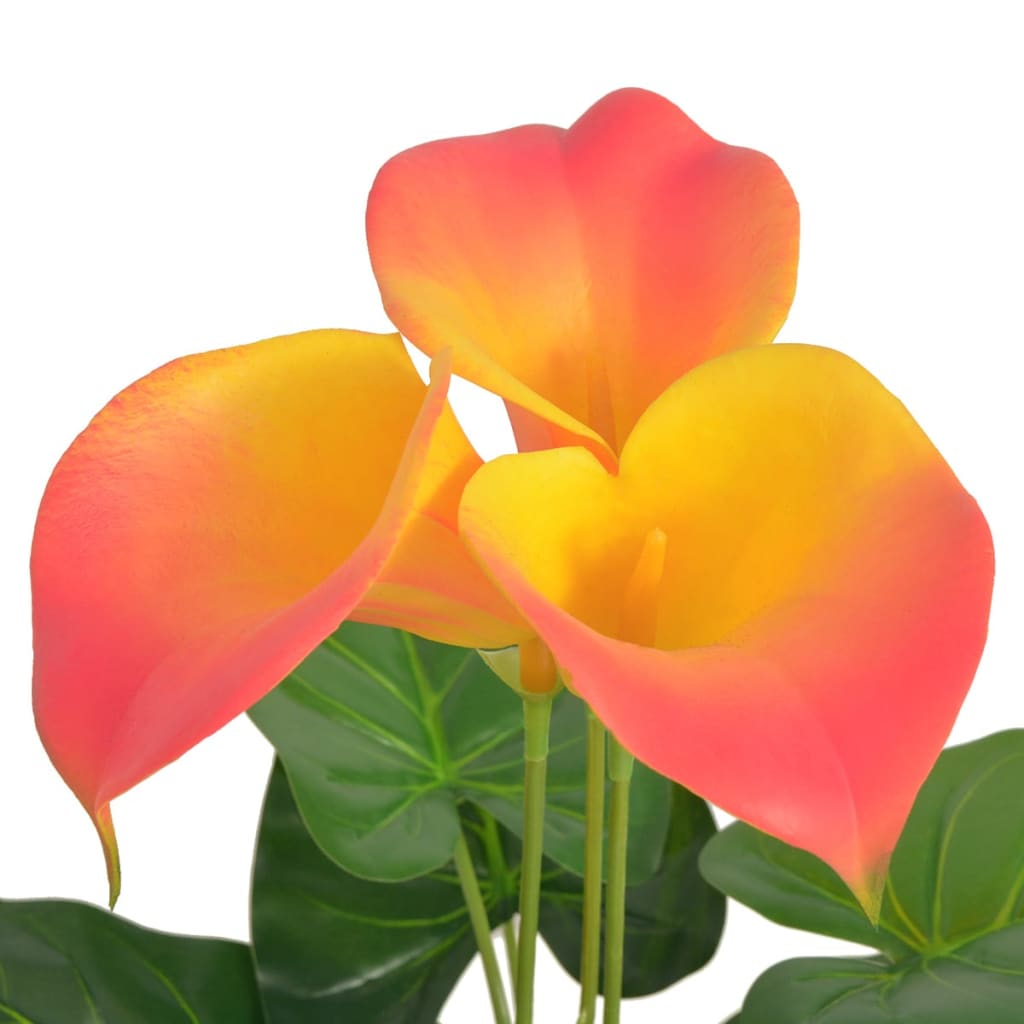 Calla Lily Artificiale con Vaso 45 cm Rosso e Giallo - homemem39