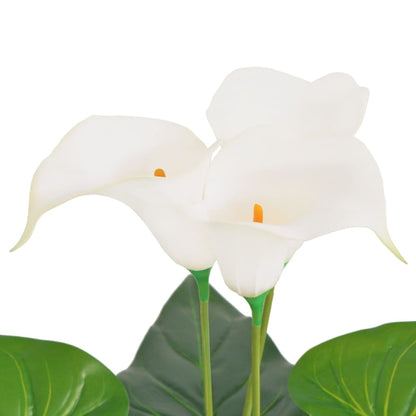 Calla Lily Artificiale con Vaso 85 cm Bianco - homemem39
