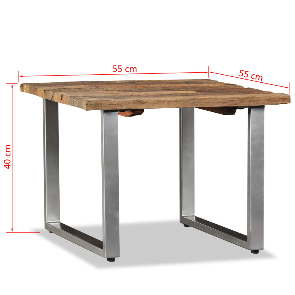Tavolino da Caffè in Legno Massello Recuperato 55x55x40 cm - homemem39