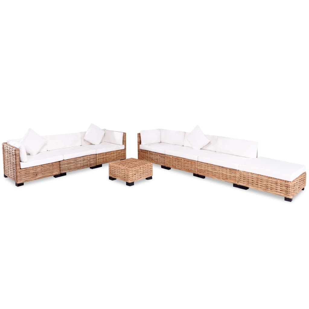 Set Divano 27 pz in Rattan Naturale - homemem39