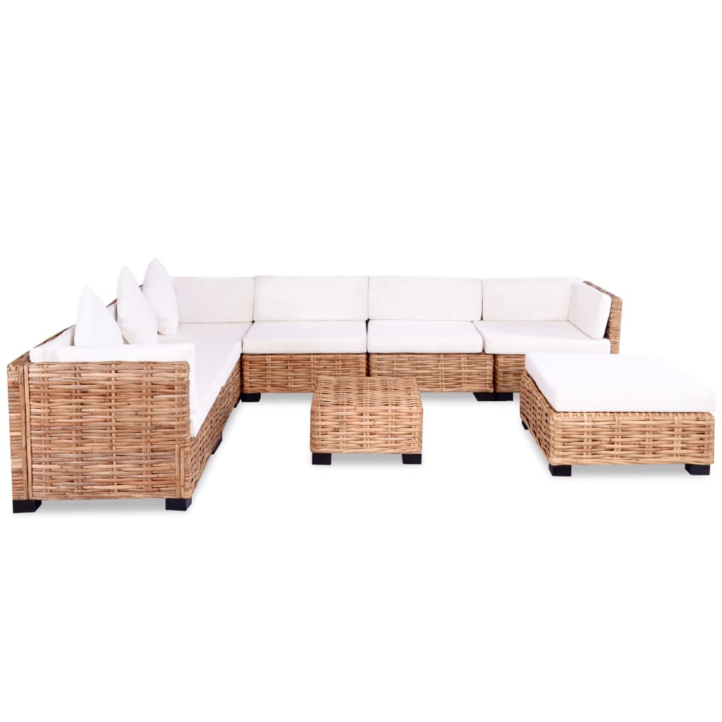 Set Divano 27 pz in Rattan Naturale - homemem39