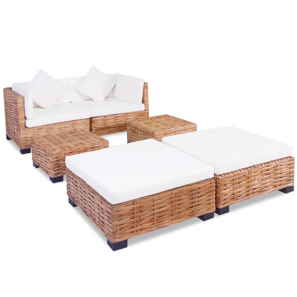 Set Divano 16 pz in Rattan Naturale - homemem39