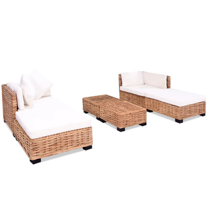 Set Divano 16 pz in Rattan Naturale - homemem39