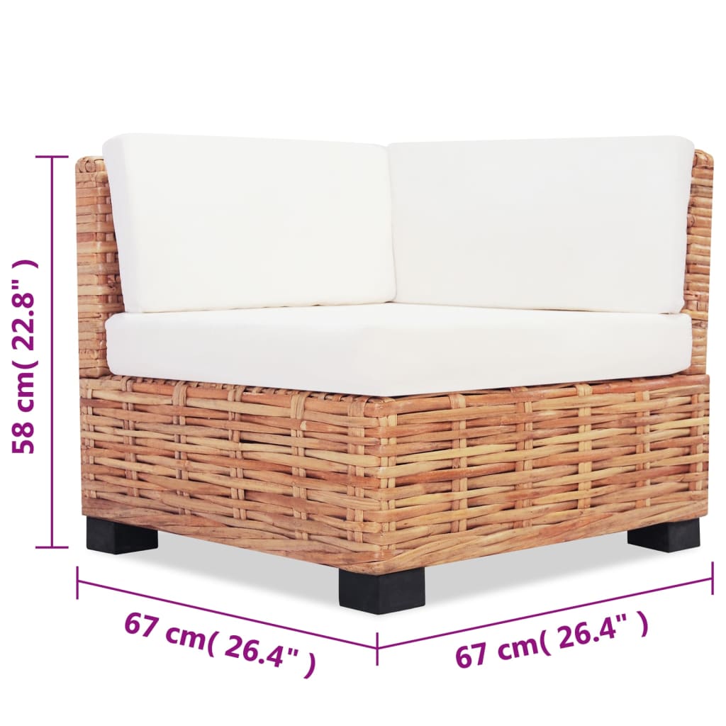 Set Divano 14 pz in Rattan Naturale - homemem39