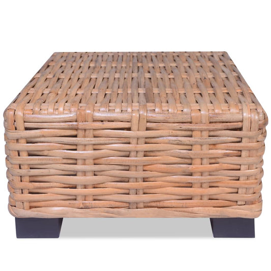 Tavolino da Salotto in Rattan Naturale 45x45x30 cm - homemem39