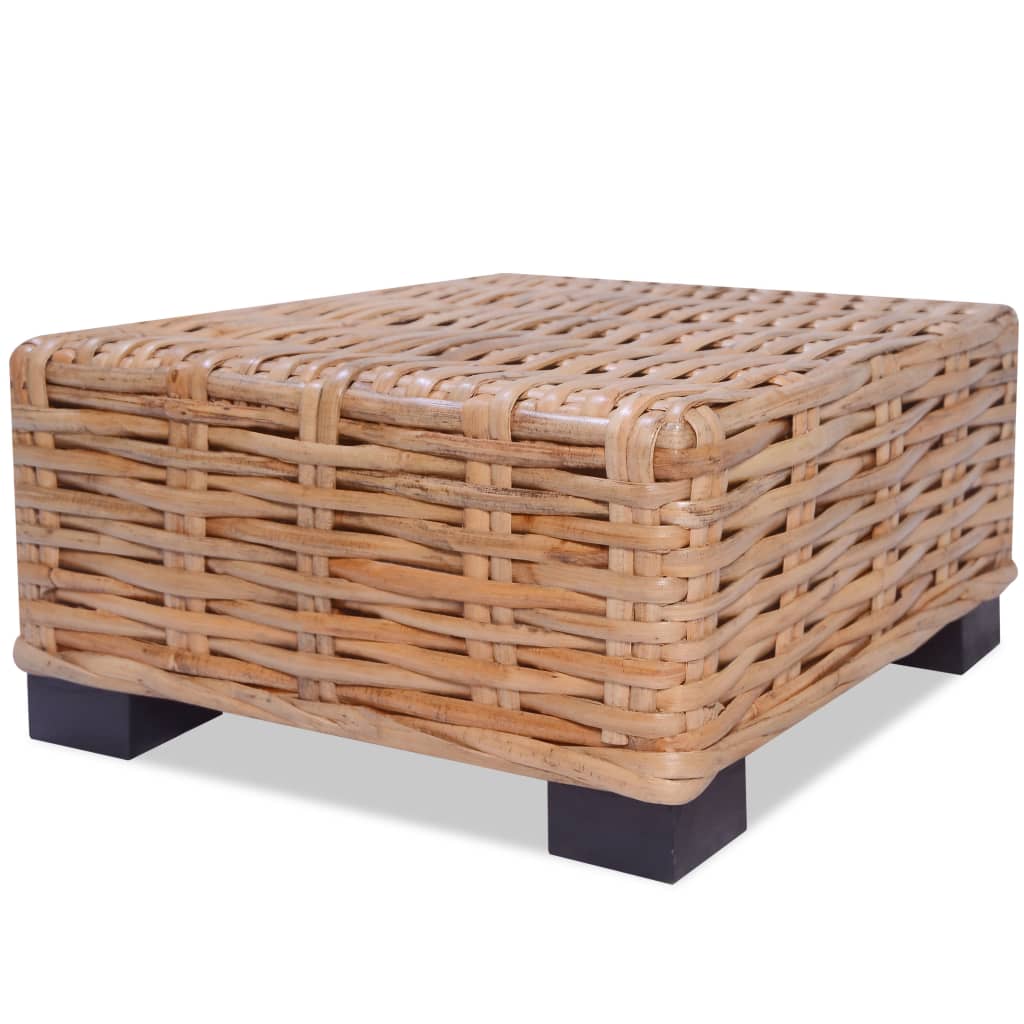 Tavolino da Salotto in Rattan Naturale 45x45x30 cm - homemem39